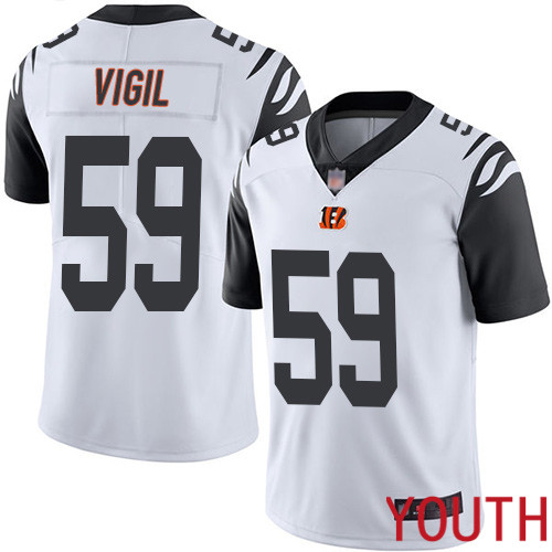 Cincinnati Bengals Limited White Youth Nick Vigil Jersey NFL Footballl #59 Rush Vapor Untouchable->youth nfl jersey->Youth Jersey